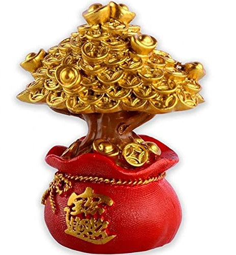 Stakee Feng Shui Money Tree Gold Lucky Money Tree Vermögen Reichtum Baum Feng Shui Bäume Für Home Tischdekoration