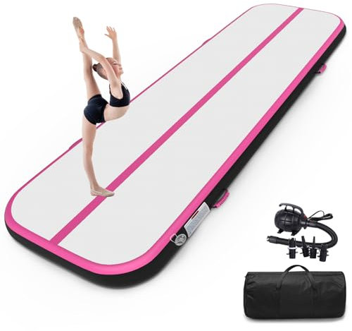 Air Matte Track, Gymnastikmatte 3/4/5/6m Turnmatte Aufblasbar Tumbling Matten mit Pumpe Trainingsmatte Fitnessmatte Yogamatte für Zuhause Outdoor