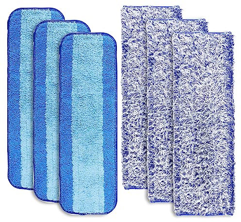 6 Almohadillas para Fregona Repuesto para Bona, Almohadillas de Microfibra para Fregon Lavable Almohadillas Reutilizables para Fregona de Repuesto para Bona, Madera Dura y Multisuperficie