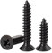 FandWay Vis Autotaraudeuses à Tête Fraisée M5 x 12/16/20/30/40mm Oxyde Noir Acier Cruciformes Vis à Tête Plate à Bois,Vis à Tôle Autoperceuses Entièrement Fileté (20 pièces/chacune)