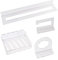 REGPLEX - Set Accessori Bagno 4 in 1 | Portasapone & Portaoggetti Doccia Plexiglass | Installazione Facile | Materiale Resistente | Design Moderno | Taglia Unica