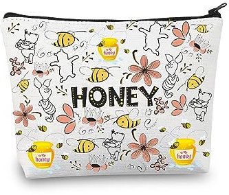 Trousse de maquillage en forme d'ours - Cadeau pour les amateurs d'ours - Trousse de maquillage - Accessoires d'ours - Cadeau imprimé, Sac Ours Miel, M, Nouveau