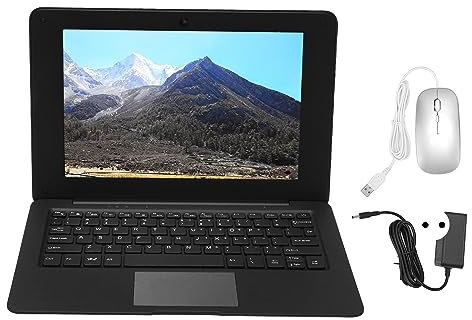 Computer Portatile, Display LCD da 10,1 Pollici, CPU Dual Core da 2,4 GHz, Laptop Aziendale da 64 GB Rom, per Win 10, 2500 mAh, per Ufficio, Viaggi, Casa (Spina UE 3G+64G)