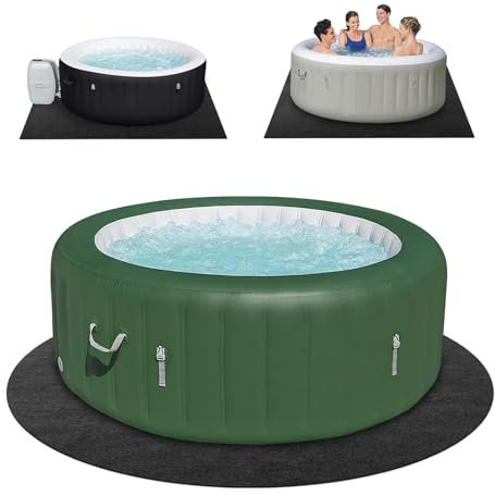 TIXANF Runde Whirlpool-Matte für aufblasbare Badewanne, saugfähige Whirlpool-Pad mit wasserdichter, rutschfester Unterseite, waschbarer Bodenschutz, Bodenmatte für 200,7 cm Durchmesser, für Innen- und
