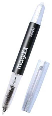 Online magiXX radierbarer Tintenroller Schwarz mit Tintenpatrone I Rollerball mit 0,7mm Strichstärke I inkl. 1x Patrone blau I radierbarer Stift für Schule, Uni und Büro I thermosensitive Tinte