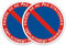 2 Pièces Panneau Prière De Ne Pas Stationner Emplacement Réservé-Panneau interdiction de stationner-Panneau Parking Privé rond Diamètre 200 mm -Métal en Aluminium de 1 mm