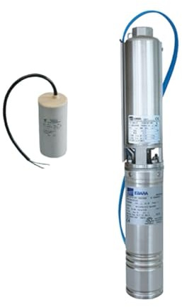 POMPA SOMMERSA EBARA 4WN4-14 HP1.5 100LT/MIN 9.3BAR MAX 4GS11 LOWARA COMPATIBILE (V230+CONDENSATORE)