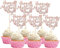 SYKYCTCY 24 Pack Happy Mother's Day Cupcake Toppers Glitter Heart Rose Flower Love Mother Cupcake Picks Best Mom Cake Decorations for Happy Mom Day Theme Women Birthday Party Supplies