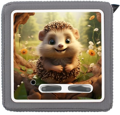 yabaduu Schutzfolie Süße Tiere kompatibel mit Toniebox Lauscher Station Aufkleber personalisierbar Zubehör für Kinder Spielzeug passgenau selbstklebend Y031 (Nr. 56 Igel, Ohne Wunschname)