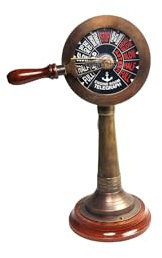 Lumberkart Hochwertiger Schiffsmotor-Auftragstelegraph mit funktionaler Glocke, Chadburn, nautische maritime Heimdekoration (antikes Messing, 66 cm)