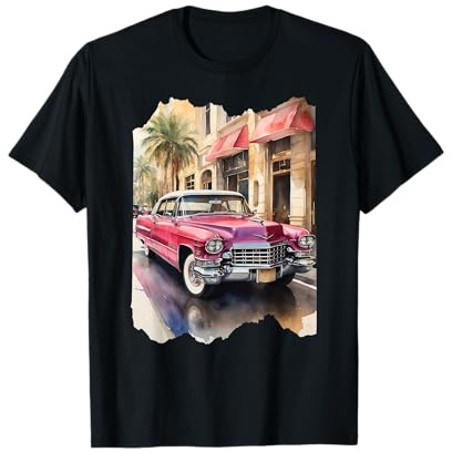 Old School Cadillac - Pink | Aquarell T-Shirt