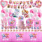 WD4 109PCS Dog Pappteller Kindergeburtstag+Geburtstag Deko, Geburtstag Geschirr Set, Tortendeko Geburtstag, Becher Servietten Tischdecke Set Partygeschirr Geburtstag Kindergeburtstag für 20 Personen