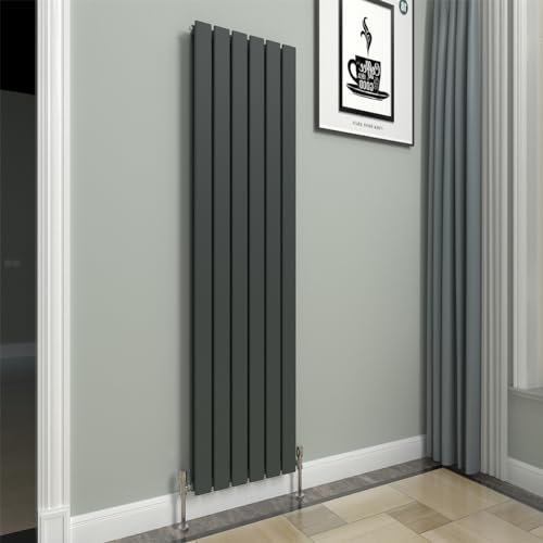 GY Bath Vertical Radiator Anthracite Flat Panel Designer 1600x408mm Double Modern Central Heating Rads