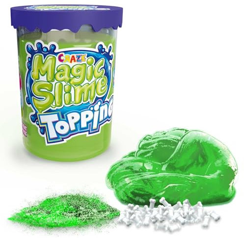 CRAZE Magic Slime Topping per Bambini - 70 ml di Slime e Due Toppings, 6 Colori Casuali