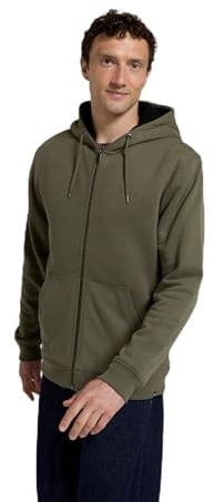 Animal Samuel Mens Hoodie - Sherpa Lined Sweatshirt with Adjustable Hood & Kangaroo Pocket - Autumn Winter Outdoors, Holiday, Walking, Hiking Dark Khaki XL
