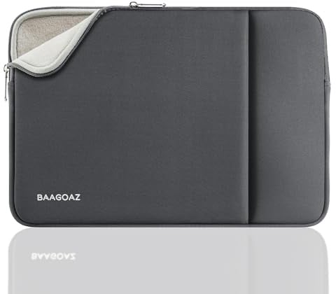 BAAGOAZ 16 Inch MacBook Sleeve Laptop Case with Front Pocket, Grey | Specially for 16.2 MacBook Pro M5 M4 M3 M2 M1 Pro/Max 2026 2025 2024 2023 2022, for Slim Bezels 15.6 PC Notebook Chromebook