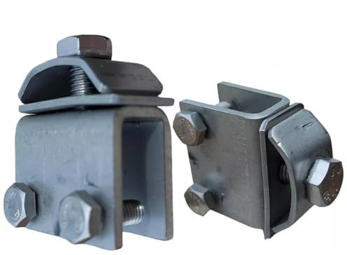 PAG Turbo GmbH® - Blitzschutz Blitzableiter Material, Tiefenerder, Φ8 Aluminium Draht, Halter, Klemmen, Verbinder und viel mehr (Flacheisenklemme Edelstahl)