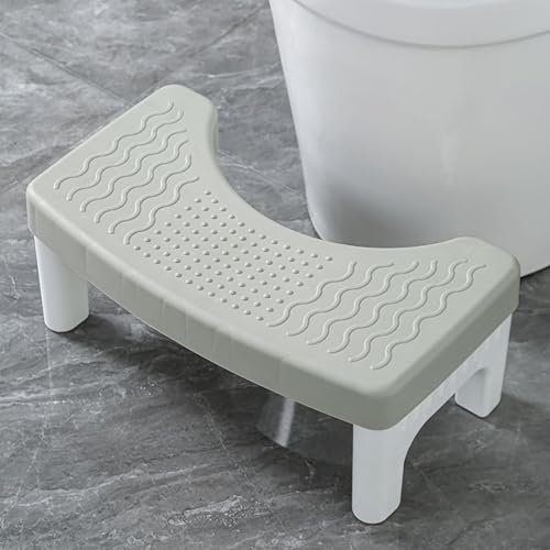 MeYuxg Tabouret Toilette, Tabouret Physiologique WC Bain Marche Pied Toilette, Marche Pied Toilette Contre hémorroïdes, Constipation, intestin Irritable, Repose Pied Toilette pour Adulte Enfant, Gris