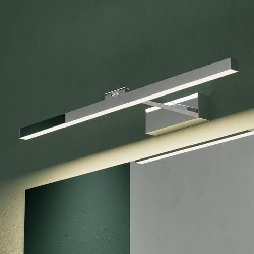 Mai & Mai Spiegelleuchte 60cm LED Badlampe | Spiegellampe, 4000K Badezimmer Lampe | 180° Drehbar Chrom 14W Strahlenschön