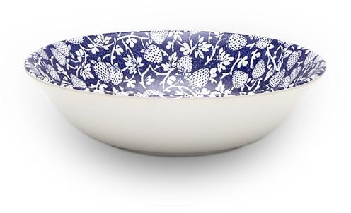 Wade WA967028BLU Eton Cereal Bowl with Blue Strawberry Design, Crafted from Earthenware, Made in Stoke-on-Trent, 19.5cm, Blue
