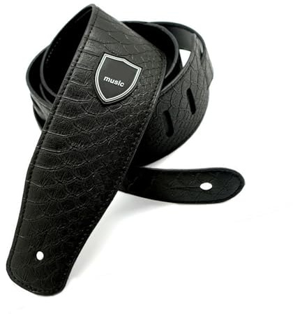 JSHshield Gitarrengurt, Zubehör PU-Leder Gitarrengurt, Gitarrenzubehör, Verstellbare Länge Retro Gitarrengurt, E-Gitarrengurt, Akustikgitarrengurt und Bassgurt