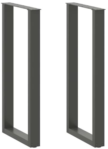 vidaXL Couchtischbeine U-Form 2 Stk. Anthrazit 40x(100-101) cm Stahl, Tischbein, Tischbein Metall, Esstischbein, Möbelbein, Schreibtischbein