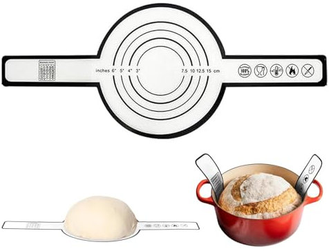 Brotschlinge, Silikon Backmatte für Dutch Oven, Brotmatte, Teigmatte, Brotbackmatte, für Reibungsloses Heben des Brotes aus Dem Topf, für Dutch Oven, mit Langen Griffen, 56CM x 21CM x 0.7MM
