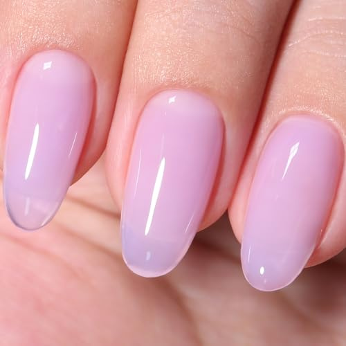 Imtiti Lavender Jelly Gel Nail Polish 10ML Sheer Translucent Soak Off UV LED Buildable Glass Effect Long Lasting 28+ Days High Gloss Salon Quality Nail Art for Women Girls Gift 0.34 fl oz