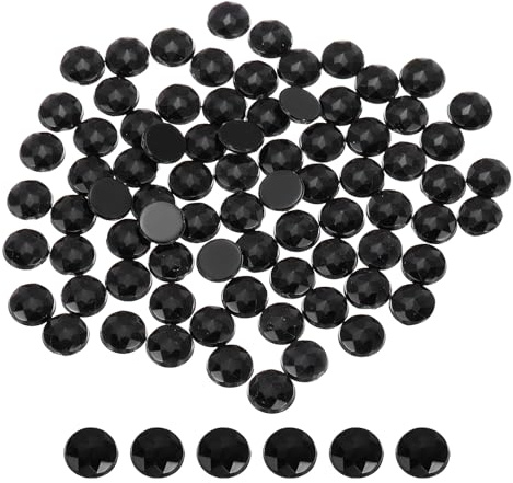 sourcing map Flat Back Round Acrylic Rhinestones,8mm SS40 Black 100Pcs | Flatback Crystal,Rhinestones for Crafts Clothes Shoes DIY Decoration Gifts