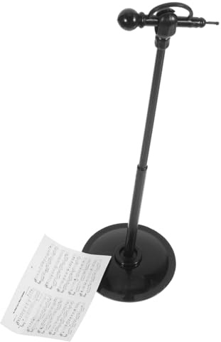 SUPVOX Mini Microfono Decorativo Con Spartito Musicale Per Casa Delle Bambole Accessori Miniatura 5.5 Pollici Per Decorazione Scrivania E Regalo Festival