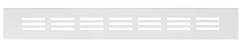 Repa Market Grille d'aération blanche 300 x 40 mm – Grille d'aération en métal pour plinthe de cuisine, armoire, porte, sol, mur – Grille décorative à persiennes – Grille d'aération intérieure