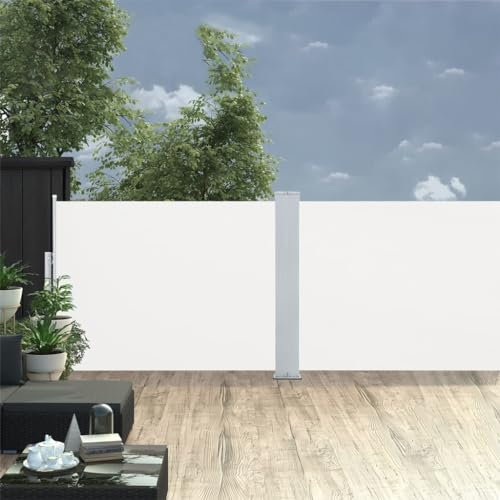 Artículo: toldo lateral retráctil color crema, 120 x 1000 cm, césped y jardín, vida al aire libre, sombrillas y parasoles al aire libre