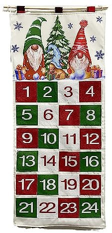 Füllbarer Adventskalender Weihnachtskalender Mit 24 Taschen Stoff Leerer Adventskalender Hängende Ornamente