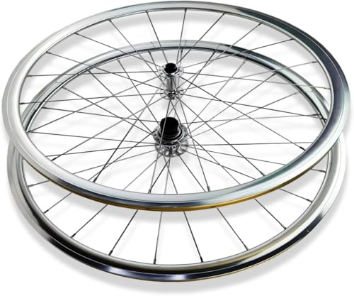 700c Rennrad Laufradsatz Double Layer Aluminiumlegierung Felgen Vorderräder Hinterräder C/v Bremse Schnellspanner 20/24h Naben Für 8/9/10/11 Gang, Silver, 700C