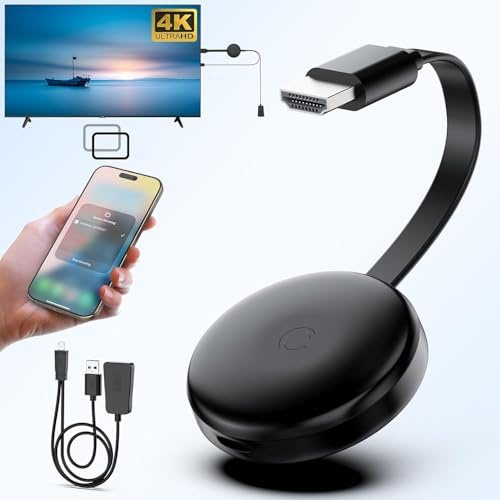 Adattatore Wireless HDMI Display Adapter 5G HDMI Wireless Dongle Adapter Mirroring Extender Stream Video/Audio da Android/iOS/Windows/MacOS/Laptop a TV/Monitor/Proiettore, supporta Airplay DLNA