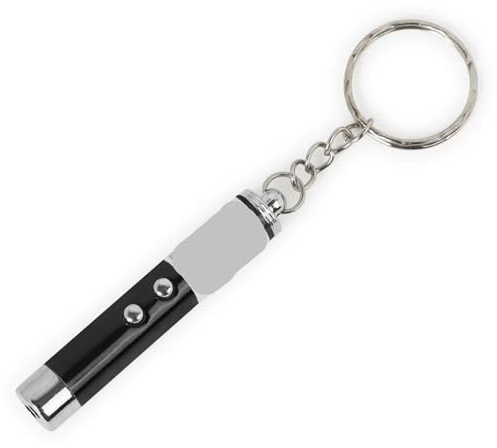 Diyouke 2 juguetes interactivos para gatos con indicador de proyección de enseñanza, mini llavero para gatos (pilas no incluidas) (negro)