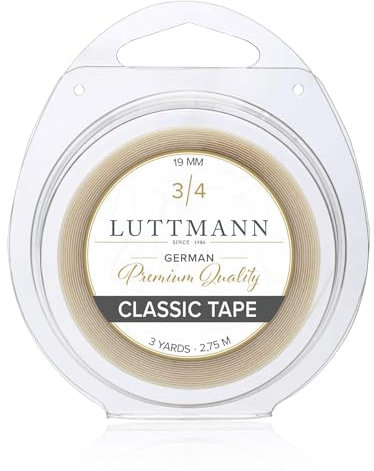 LUTTMANN® Classic Tape - Kleberolle Tape transparent für Toupets, Perücken, Haarsysteme & Haarteile - speziell für Foliensysteme und PU Untergründe (19 mm x 2,75 m)