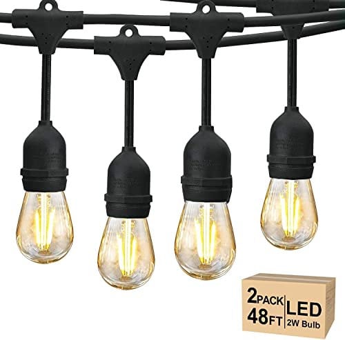 Svater LED Lichterkette Außen,S14 30M lichterkette Glühbirnen Wasserdicht IP65 mit 30+2 E27 150lm 2W LED Kunststoffe Lampen 2700K Warmweiß für GartenTerrasse Hochzeiten