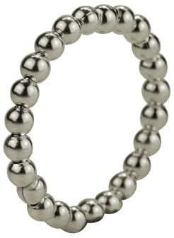 SILBERMOOS Damen Ring Kugelring Stapelring Beisteckring glänzend 925 Sterling Silber, Größe:62