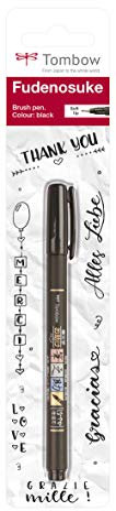 Tombow WS-Bs-1P Feutre brush Fudenosuke Noir, pointe souple