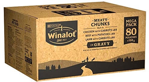 Winalot Meaty Chunks Mixed in Gravy Wet Dog Food 80x100g