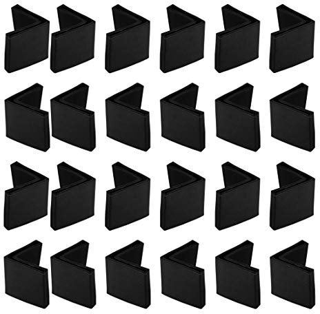 sourcing map 40mm x 40mm Angle Iron Foot Pads L Shaped PVC Furniture Leg Caps End Covers Prevent Scratch Floor Protector Black 24 Pcs