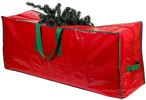 SHATCHI Holiday Christmas Tree Storage Bag - Stores Up To 8.5 Foot Disassembled Artificial Xmas Tree, Durable Waterproof Material Zippered Storage Container with Carry Handles, 125 x 68 x 30.5 cm