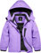 GEMYSE Bambine Giacca da Sci Impermeabile Pile Antivento Giacche Ragazze invernale Cappotto con Cappuccio(Viola Pallido,140-146)