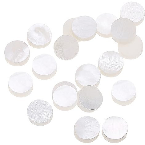 Musiclily Pro 6mm Natürliche Mother of Pearl Gitarren Griffbrett Inlay Dots, White Pearl (20er Set)