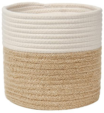 Briful 20CMx20CM Gewebter Baumwollseil Pflanzkorb Blumentopf Geflochten Übertopf Korb für Pflanzgefäße, kleine Pflanzen, Blumentopf, Kunsthandwerk, Spielzeug, Home Décor