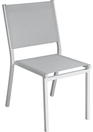 4er Set Bar- und Gartenstühle in weiß Aluminium stapelbar Outdoor Stühle