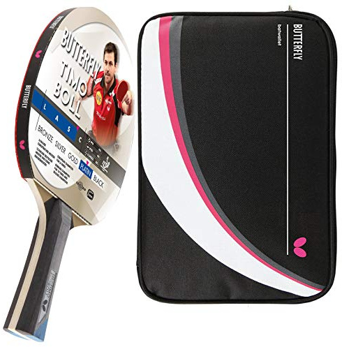 Butterfly® Timo Boll Platin Tischtennisschläger | Tischtennis Racket Bat TT Profi Wettkampfschläger für fortgeschrittene Spieler | ITTF zertifizierter Pan Asia Belag | anatomische Griffform