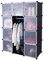 AufuN DIY Kleiderschrank Regalsystem Schuhregal, modularer Kombischrank, platzsparendes Steckregalsystem, Bücherregal Tragbarer Faltschrank mit Türen (12 Würfel, Schwarz)