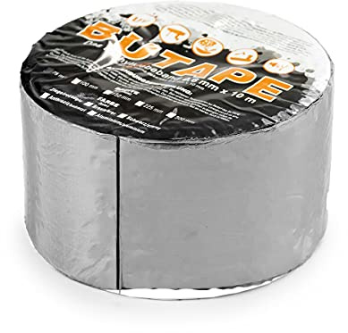DQ-PP Dachdeckerband 100mm – 2 Rollen (20 Meter) – Farbe Aluminium – Abdichtband – Reparaturband – selbstklebendes – Dachband – Deckerband – Band – Dachreparaturband